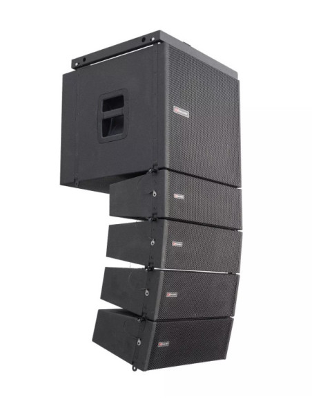 Masquesonido|Mark SET MAP 1500 Sistema Line Array activo. Subwoofer 15'' activo + 4 satélites pasivosMarkLine-array