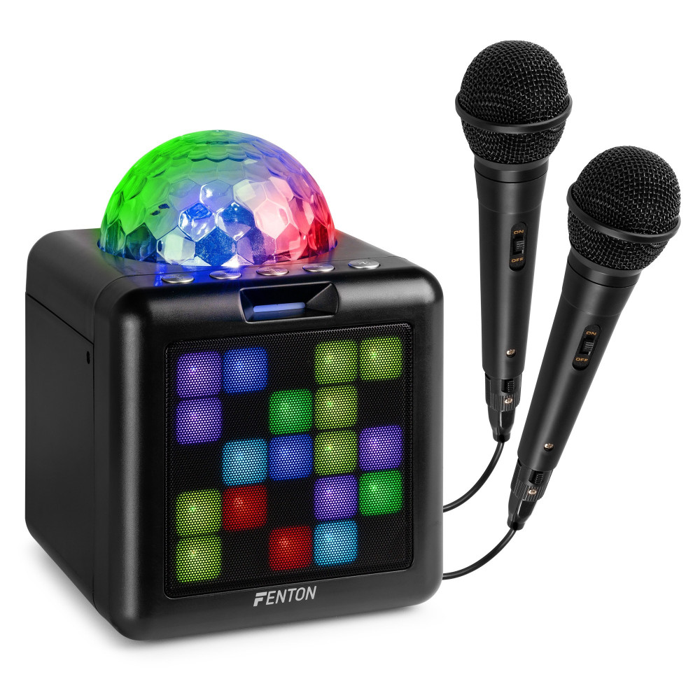 Fenton  KAR15B Altavoz Karaoke con 2 micrófonos Negro