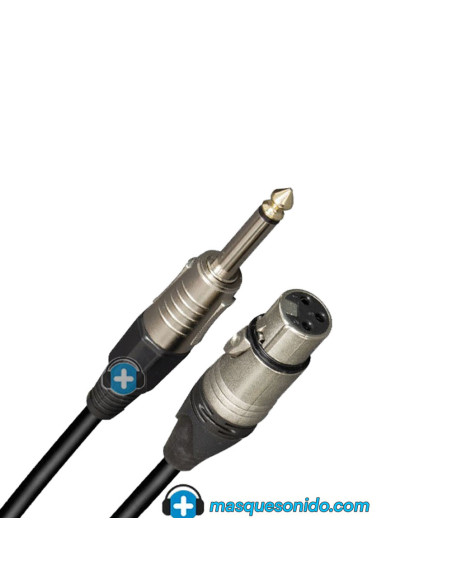 Cable XLR Hembra a Jack Mono 6 Metros Mark MK 30-2 | Masquesonido
