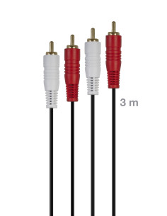 FONESTAR RCA-MM-3 Cable de señal de audio 2 RCA macho a 2 RCA macho