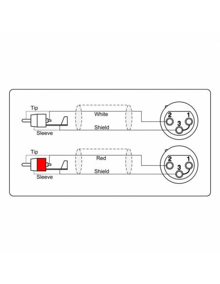 Adam Hall Cables Cable de Audio de 2 XLR hembra a 2 RCA macho 3 m - 2