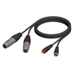 Adam Hall Cables Cable de Audio de 2 XLR hembra a 2 RCA macho 1,5 m - 1