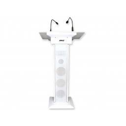 BST- ACM73- Atril amplificado blanco- luz micro + 2 mic UHF de mano - 2