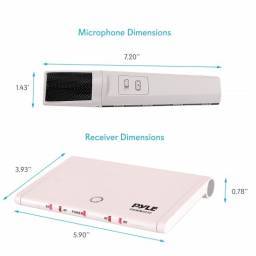 Pyle PDWM2232 Sistema de micrófono inalámbrico UHF - Incluye (2) micrófonos de mano con batería recargable USB, frecuencia fija  2