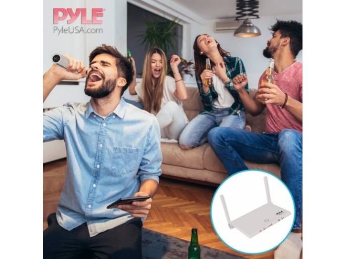 Pyle PDWM2232 Sistema de micrófono inalámbrico UHF - Incluye (2) micrófonos de mano con batería recargable USB, frecuencia fija 