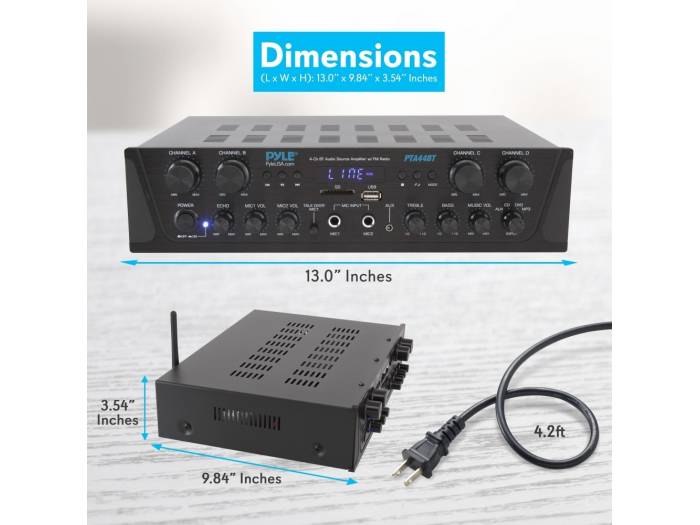PYLE PTA44BT - Amplificador Hifi de 500w - 1