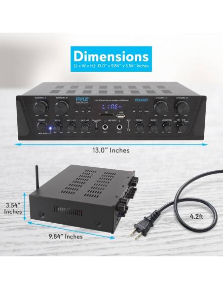 PYLE PTA44BT - Amplificador Hifi de 500w - 1