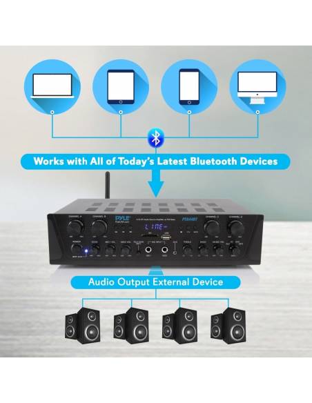 PYLE PTA44BT - Amplificador Hifi de 500w - 4
