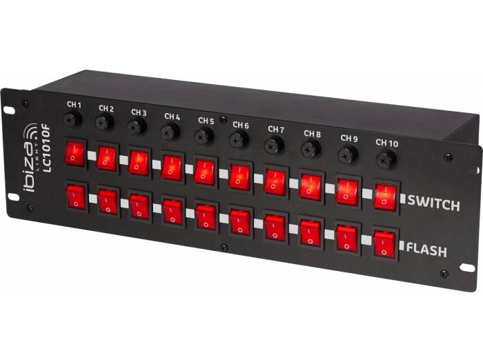 Ibiza Light LC 1010F Panel interruptor de 10 tomas con Flash - 1