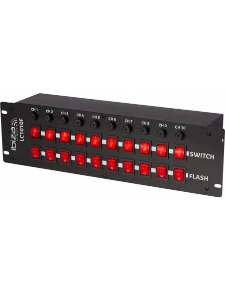 Ibiza Light LC 1010F Panel interruptor de 10 tomas con Flash - 1