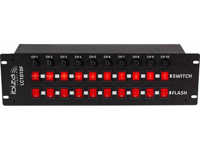 Ibiza Light LC 1010F Panel interruptor de 10 tomas con Flash - 4