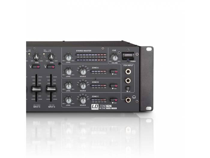 LD Systems ZONE 624 - Mesa de Mezclas de 4 zonas - 5